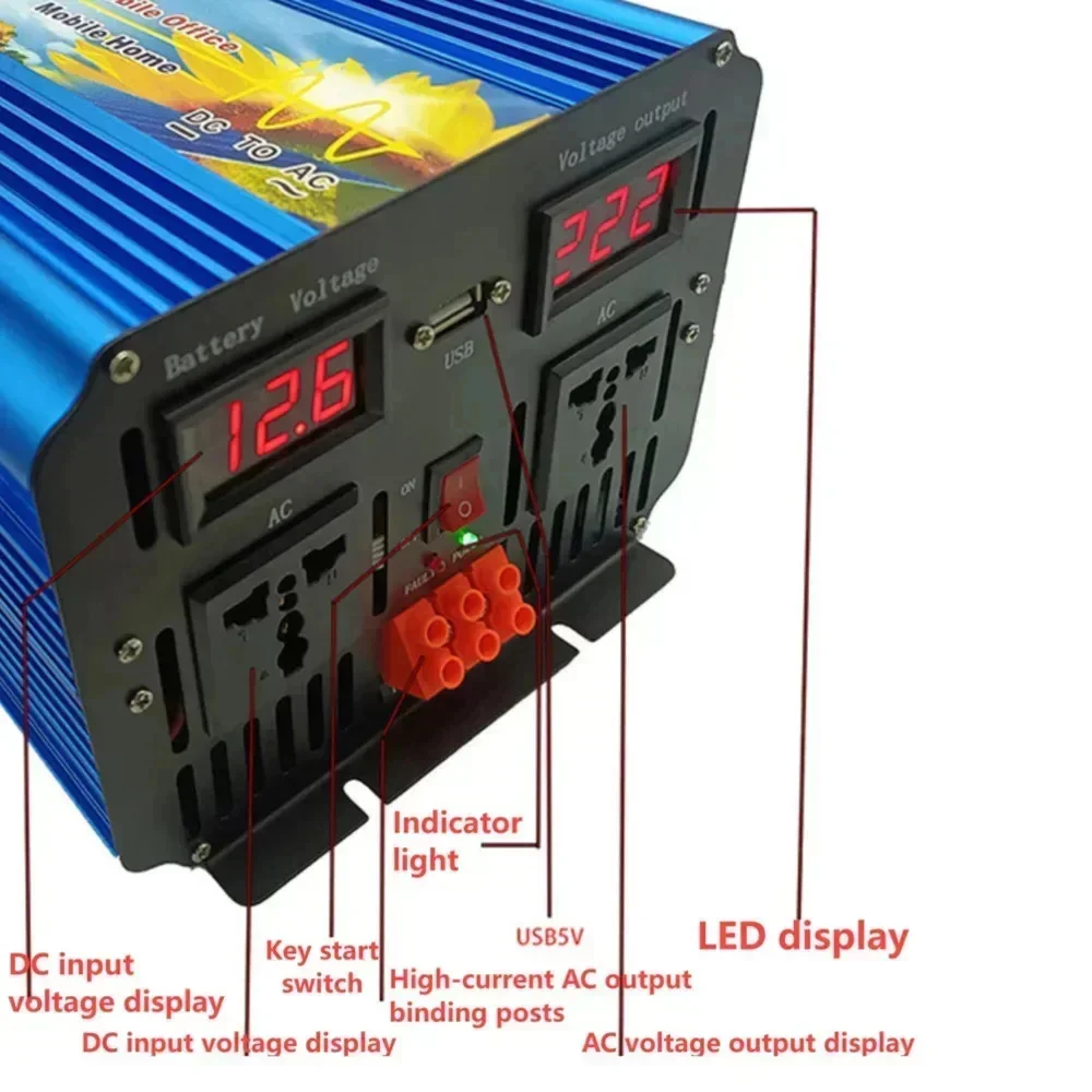 5000W 12V 24V 36V 48V 60V 72V  - Pure Sine Wave Inverter 5000W 48V 220V recension och pris