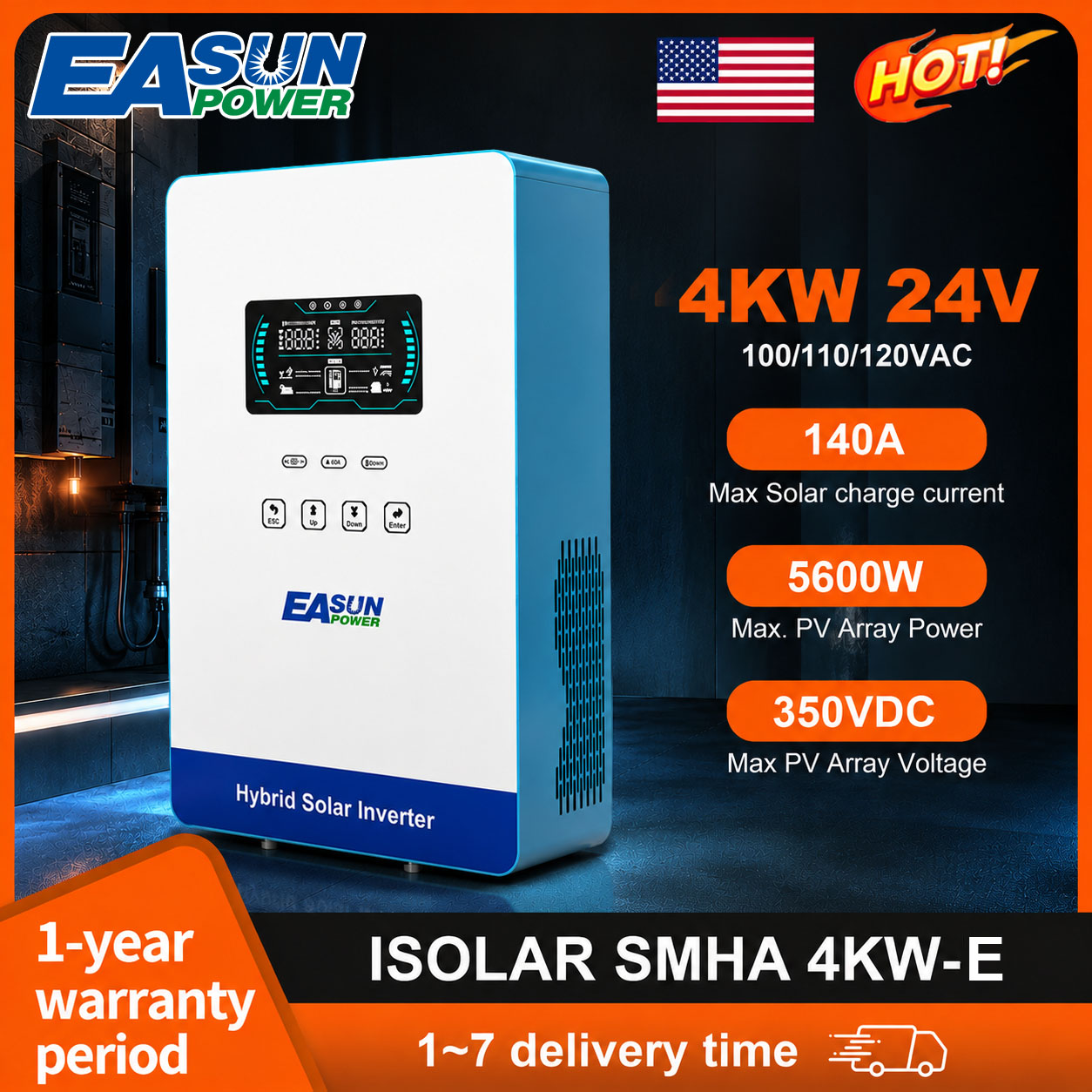 EASUN POWER 4KW 120V Off Grid  - Grid Tie Inverter Limiter 2000W recension och pris