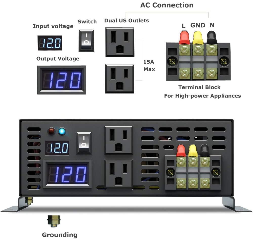 Pure Sine Wave Inverter 5000W  - Pure Sine Wave Inverter 5000W 48V 220V recension och pris