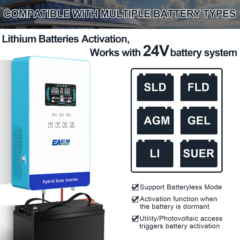 EASUN POWER 4KW 24V Hybrid Inv - Grid Tie Inverter Limiter 2000W recension och pris