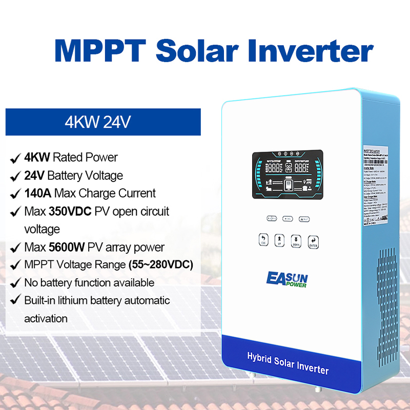 EASUN POWER 4KW 24V Hybrid Inv - Grid Tie Inverter Limiter 2000W recension och pris